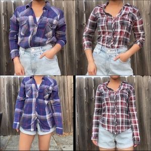 Set of 2 Plaid Button Down Tops; Nollie for Pacsun